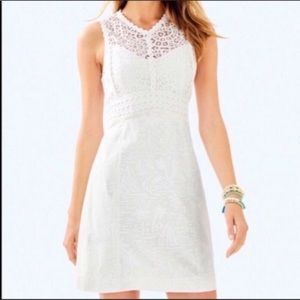 Lilly Pulitzer Leigh Stretch Shift Dress Resort White Seacret Island size 10